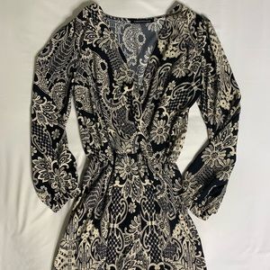 Printed long sleeve romper